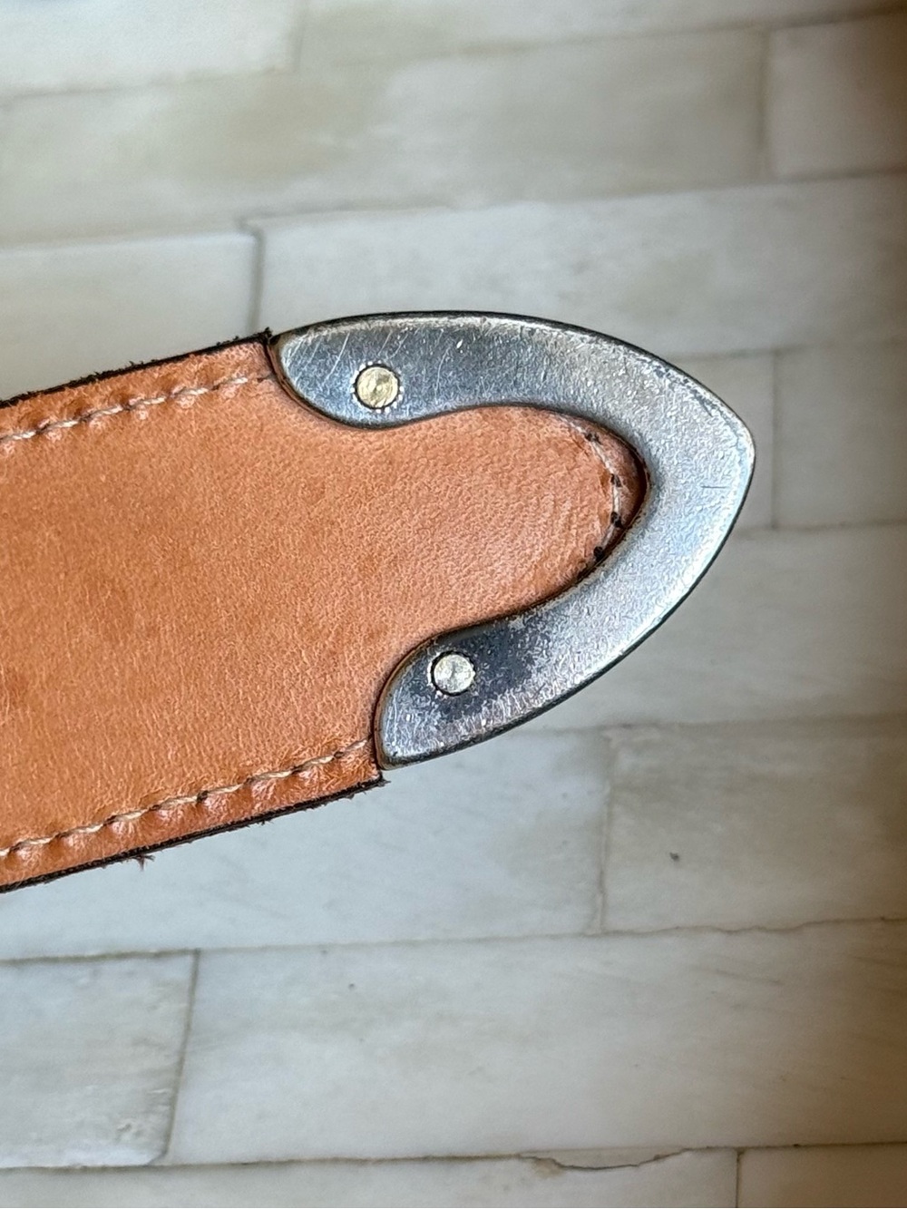 Martin Dingman Brown Calf Suede Men's Belt with Silver Buckle Made in USA 36 - Picture 3 of 6